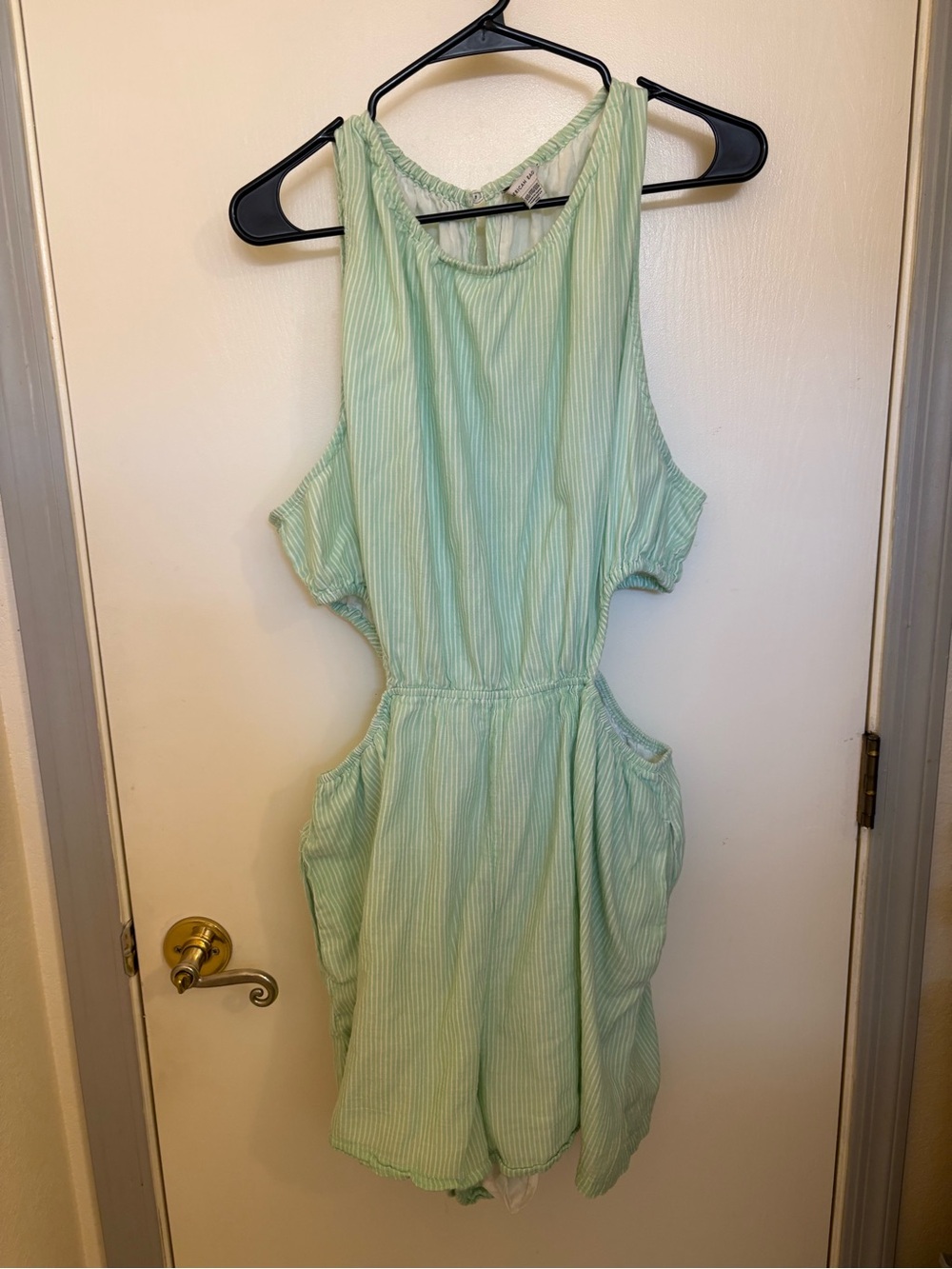 XXL American Eagle Women’s Mint Green Striped Cutout Summer Romper